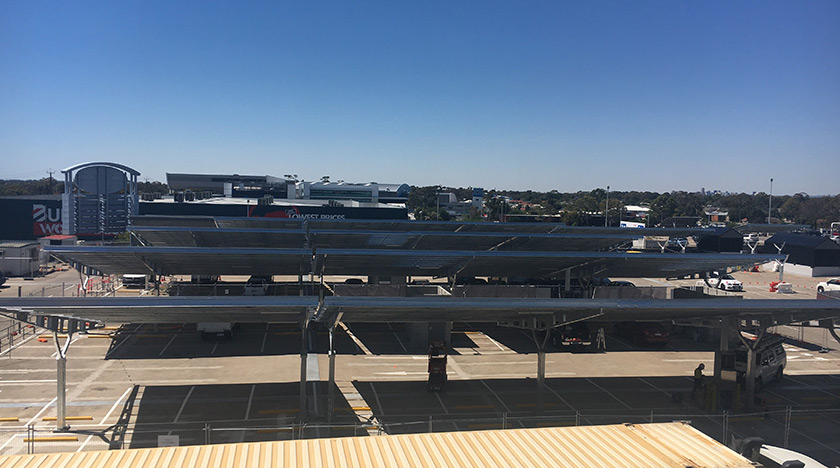Solar car park roof at Marion